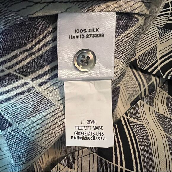 L.L. Bean 100% silk 1/2 button blouse - Picture 5 of 10